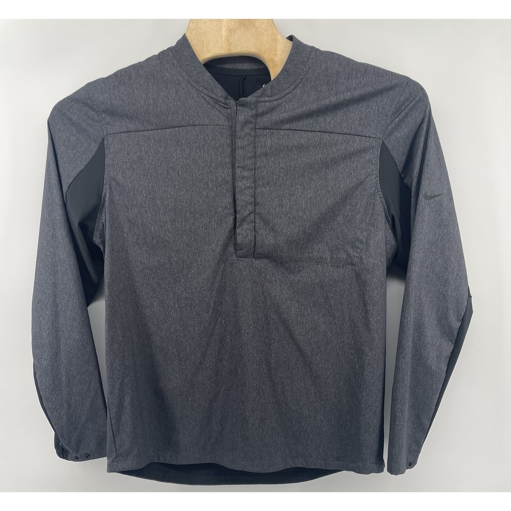 Nike Shield Pullover Men Lg Grey Golf Weather Resistant Golfing Windbreaker